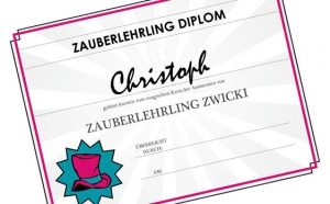 Zauberlehrling-Diplom als Geschenk